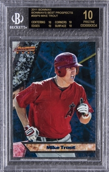 2011 Bowmans Best Prospects #BBP9 Mike Trout Rookie Card – BGS PRISTINE 10/Black Label 10 "1 of 3!"